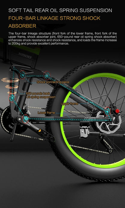 BEZIOR X1500 Folding Mountain Electric Bike 1500W